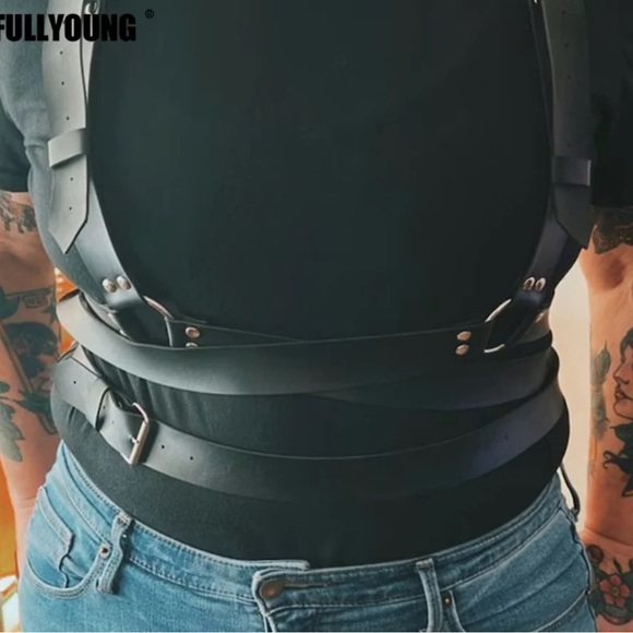 Thick O Ring Black Criss Cross Harness New - Picture 5 of 6